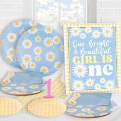 Daisy 1st Birthday SUPERSAVER Premium Tableware Kit for 16